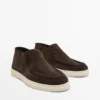 Mocasines estilo bota de piel serrada Mocasines estilo bota de piel serrada