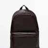 Mochila de piel napa con cremallera Mochila de piel napa con cremallera