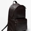Mochila de piel napa con cremallera Mochila de piel napa con cremallera