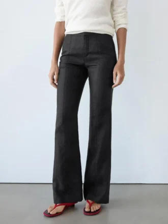 Pantalones acampanados 100 % lino