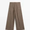 Pantalones anchos y voluminosos de mezcla de lana Pantalones anchos y voluminosos de mezcla de lana
