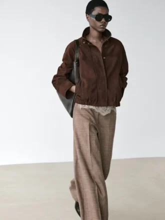 Pantalones anchos y voluminosos de mezcla de lana