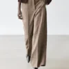 Pantalones anchos y voluminosos de mezcla de lana Pantalones anchos y voluminosos de mezcla de lana