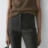 Pantalones capri de mezcla de lino Pantalones capri de mezcla de lino