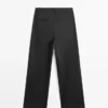 Pantalones de algodón con pinzas Pantalones de algodón con pinzas