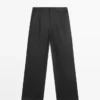 Pantalones de algodón con pinzas Pantalones de algodón con pinzas
