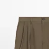 Pantalones de algodón con pinzas dobles Pantalones de algodón con pinzas dobles