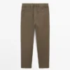 Pantalones de algodón con pinzas dobles Pantalones de algodón con pinzas dobles