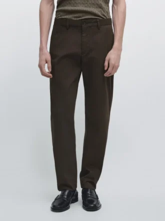 Pantalones de algodón de corte ajustado