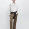 Pantalones de algodón de corte holgado Pantalones de algodón de corte holgado