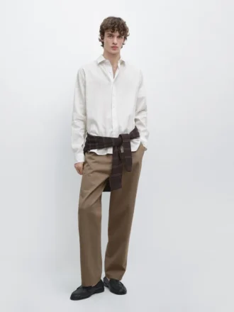 Pantalones de algodón de corte holgado