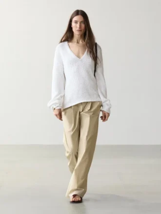 Pantalones de algodón de pierna ancha