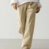 Pantalones de algodón de pierna ancha Pantalones de algodón de pierna ancha