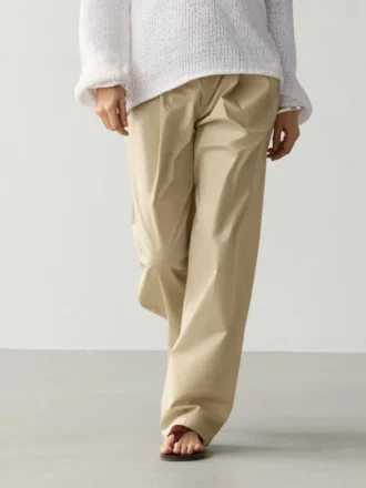 Pantalones de algodón de pierna ancha
