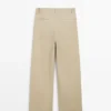 Pantalones de algodón de pierna ancha Pantalones de algodón de pierna ancha