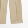 Pantalones de algodón de pierna ancha Pantalones de algodón de pierna ancha