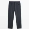 Pantalones de algodón y lino con cinco bolsillos Pantalones de algodón y lino con cinco bolsillos