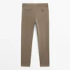 Pantalones de corte ajustado con microtextura Pantalones de corte ajustado con microtextura