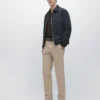 Pantalones de corte ajustado de mezcla de algodón Pantalones de corte ajustado de mezcla de algodón