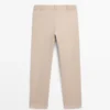 Pantalones de corte ajustado de mezcla de algodón Pantalones de corte ajustado de mezcla de algodón