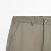 Pantalones de corte ajustado de mezcla de algodón Pantalones de corte ajustado de mezcla de algodón