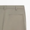 Pantalones de corte ajustado de mezcla de algodón Pantalones de corte ajustado de mezcla de algodón