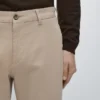 Pantalones de corte ajustado de mezcla de algodón Pantalones de corte ajustado de mezcla de algodón