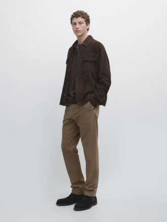 Pantalones de corte cónico con microtextura