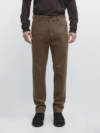 Pantalones de corte cónico con microtextura