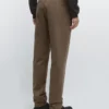 Pantalones de corte cónico con microtextura Pantalones de corte cónico con microtextura