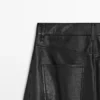 Pantalones de corte holgado de piel napa Pantalones de corte holgado de piel napa