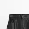 Pantalones de corte holgado de piel napa Pantalones de corte holgado de piel napa