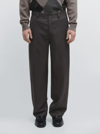 Pantalones de corte holgado en mezcla de lana