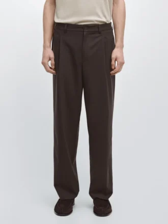 Pantalones de corte holgado en mezcla de lana fresca