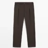 Pantalones de corte holgado en mezcla de lana fresca Pantalones de corte holgado en mezcla de lana fresca
