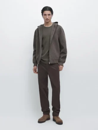 Pantalones de corte jogger de mezcla de algodón
