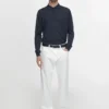 Pantalones de efecto denim de corte ajustado Pantalones de efecto denim de corte ajustado