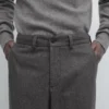 Pantalones de franela de mezcla de lana Pantalones de franela de mezcla de lana