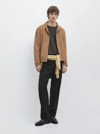 Pantalones de lana de corte holgado