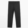 Pantalones de lana de corte holgado Pantalones de lana de corte holgado