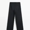Pantalones de lana extrafina plisados Pantalones de lana extrafina plisados