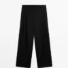 Pantalones de lana extrafina plisados Pantalones de lana extrafina plisados