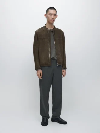 Pantalones de lana fresca con textura