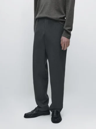 Pantalones de lana fresca con textura
