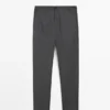 Pantalones de lana fresca con textura Pantalones de lana fresca con textura