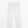 Pantalones de lino de corte cónico Pantalones de lino de corte cónico