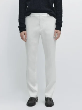 Pantalones de lino de corte cónico