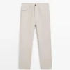 Pantalones de lino de corte semi-jogger Pantalones de lino de corte semi-jogger