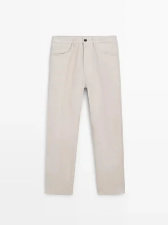Pantalones de lino de corte semi-jogger