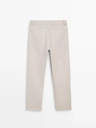 Pantalones de lino de corte semi-jogger